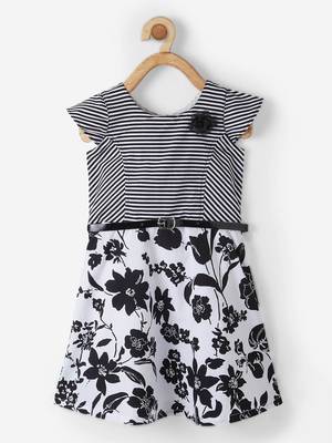Black printed cotton kids-frocks 1