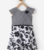 Black printed cotton kids-frocks