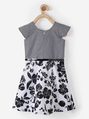 Black printed cotton kids-frocks 2