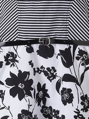 Black printed cotton kids-frocks 3