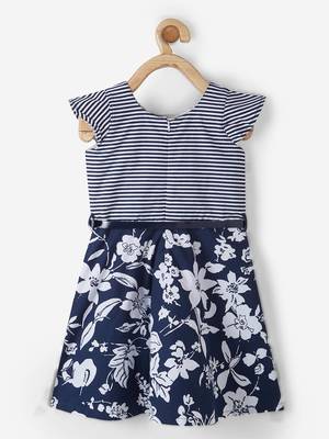 Blue printed cotton kids-frocks 2