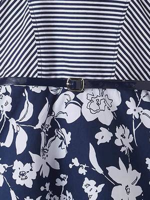 Blue printed cotton kids-frocks 3