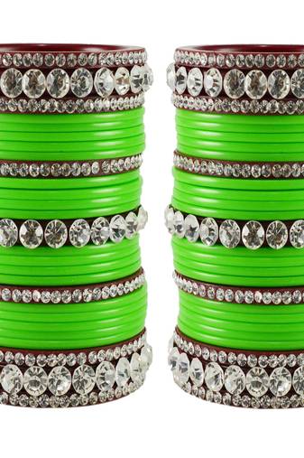 Green Crystal Bangles And Bracelets
