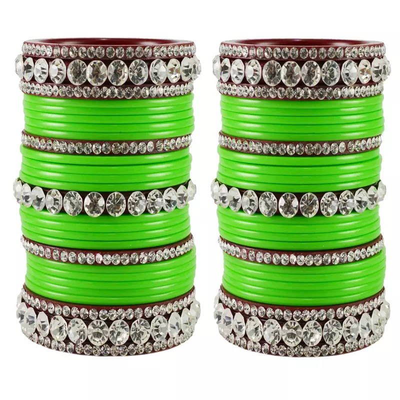 Green Crystal Bangles And Bracelets