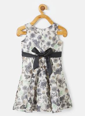 Multicolor printed linen kids-frocks 2
