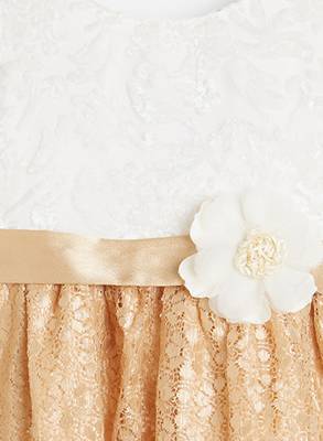 White embroidered satin kids-frocks 3