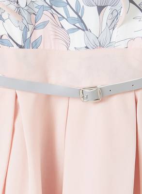 Pink printed silk kids-frocks 3