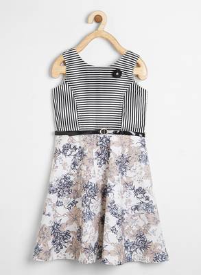 Black printed cotton kids-frocks 1