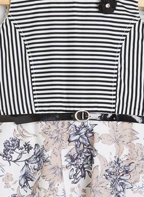 Black printed cotton kids-frocks 3