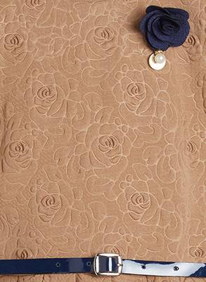 Brown printed blended cotton kids-frocks 3