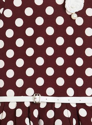Brown printed blended cotton kids-frocks 3