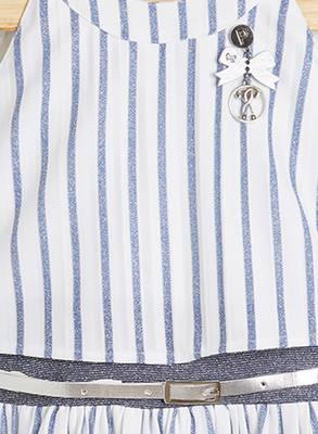 White printed cotton kids-frocks 3