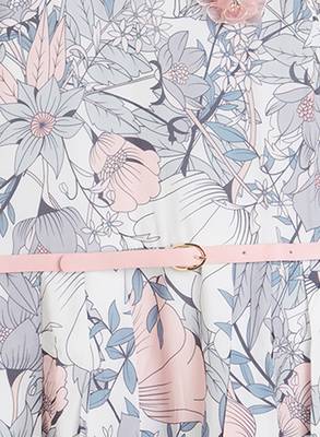 Grey printed cotton kids-frocks 3