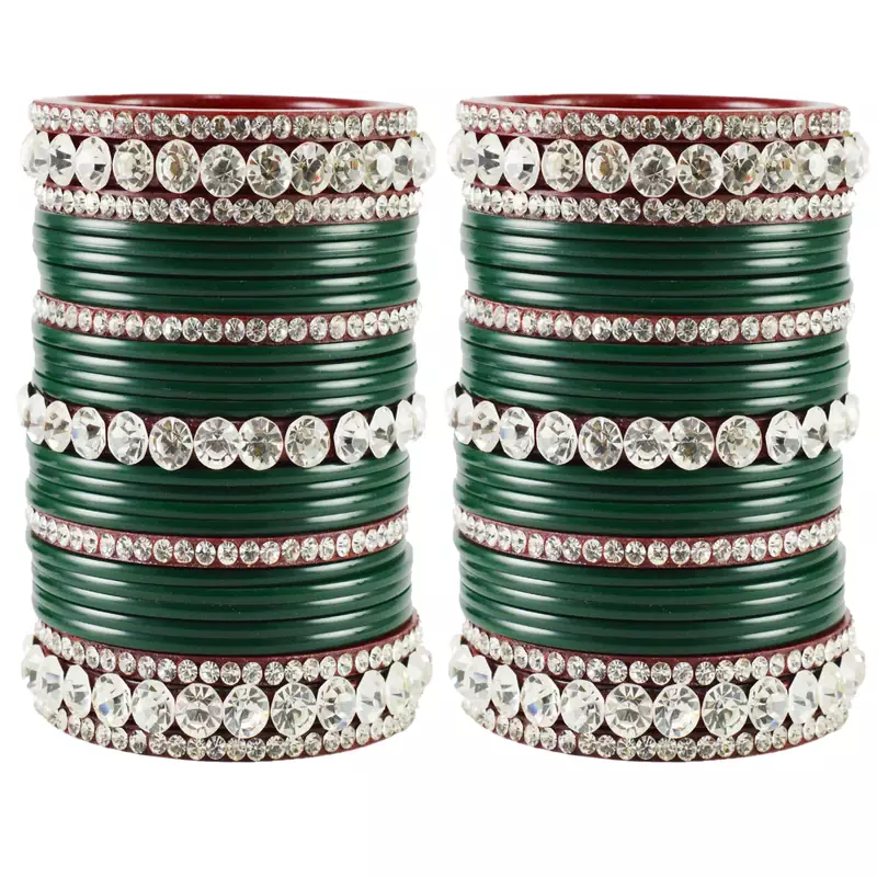 Green Crystal Bangles And Bracelets
