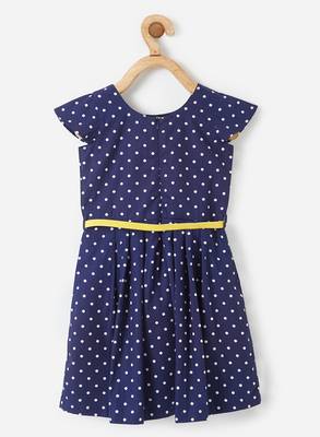 Blue printed cotton kids-frocks 2
