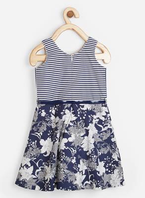 Blue printed cotton kids-frocks 2