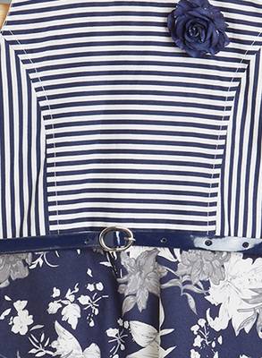 Blue printed cotton kids-frocks 3