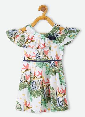 Multicolor printed cotton kids-frocks 1
