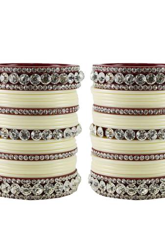 White Crystal Bangles And Bracelets