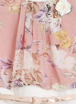 Pink printed satin kids-frocks 3