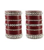 Maroon Crystal Bangles And Bracelets