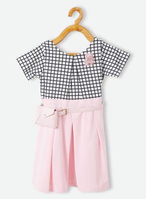 White printed velvet kids-frocks 1