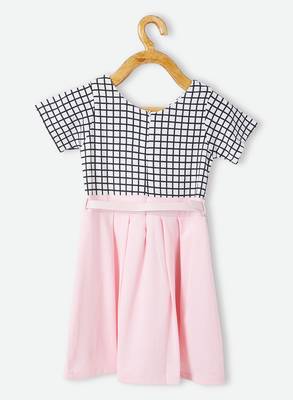 White printed velvet kids-frocks 2