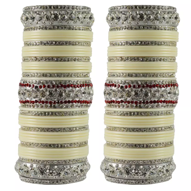 White Crystal Bangles And Bracelets
