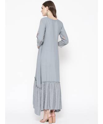 grey printed rayon kurtis 5