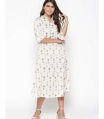 off white printed cotton kurtis