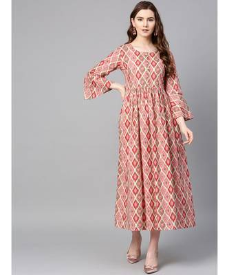 maroon printed cotton kurtis 1