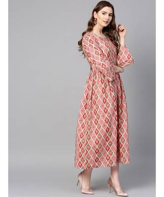 maroon printed cotton kurtis 2
