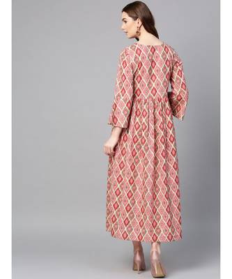 maroon printed cotton kurtis 3