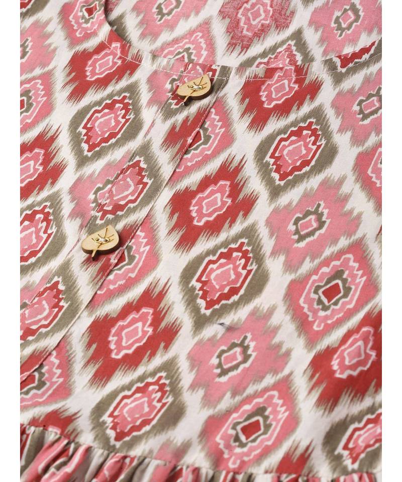 maroon printed cotton kurtis