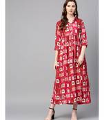 red printed rayon kurtis