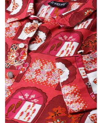 red printed rayon kurtis 5