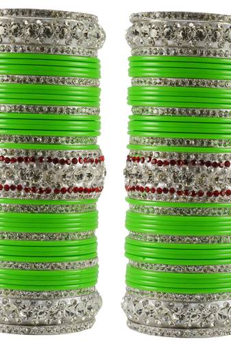 Green Crystal Bangles And Bracelets