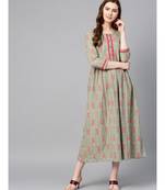 green printed cotton kurtis