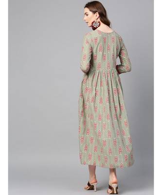 green printed cotton kurtis 4