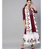 maroon plain rayon kurta-sets