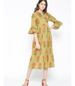 green printed cotton kurtis