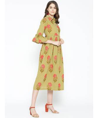 green printed cotton kurtis 4