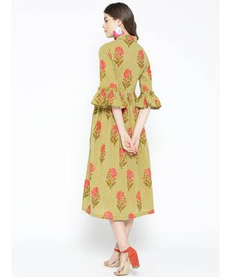 green printed cotton kurtis 5