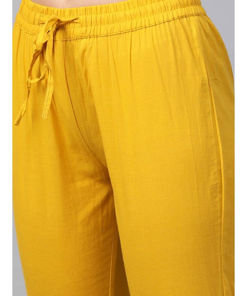 green printed cotton kurta-sets