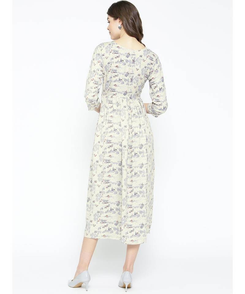 grey printed rayon kurtis