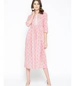pink printed cotton kurtis