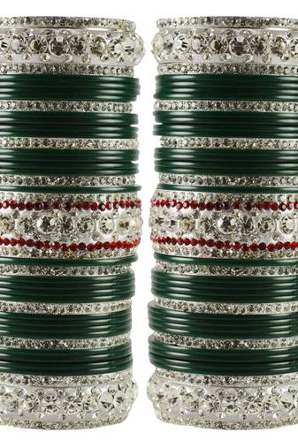 Green Crystal Bangles And Bracelets