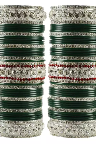 Green Crystal Bangles And Bracelets
