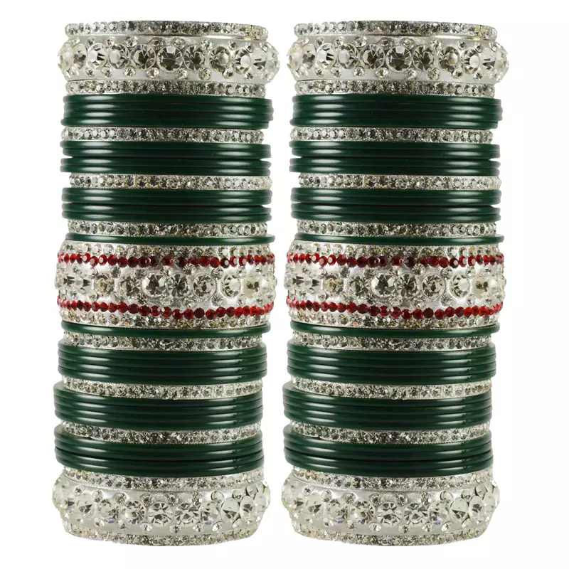 Green Crystal Bangles And Bracelets