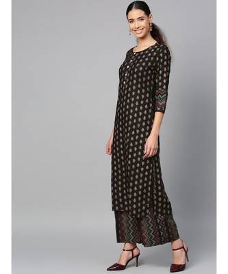 black printed cotton kurta-sets 2